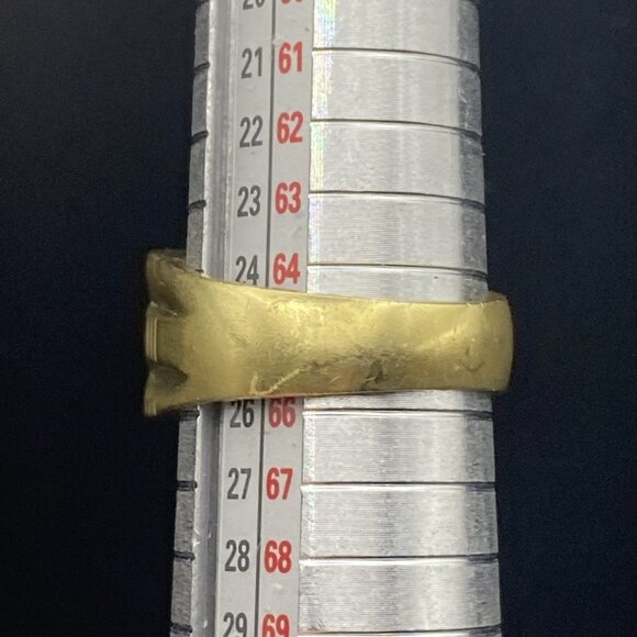 Men's Signet Ring  Vintage Size 11 Gold Tone Wide 12 mm 11 grams LOOK - Picture 10 of 14